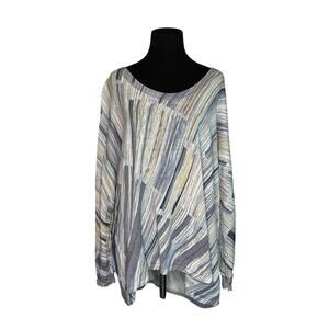 Nic + Zoe blue stripes lightweight tunic sweater size 3X